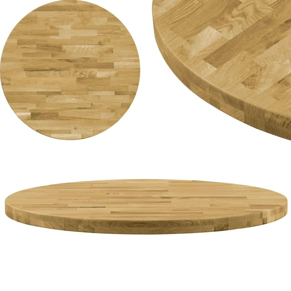 Bordplade i massivt egetræ rundt 44 mm 700 mm