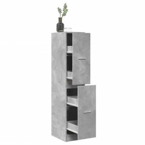 Apotekerskab 30×41×144,5 cm i konstrueret træ - betongrå