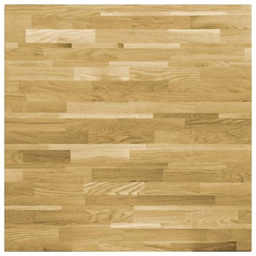Bordplade massivt egetræ firkantet 44 mm 80 x 80 cm
