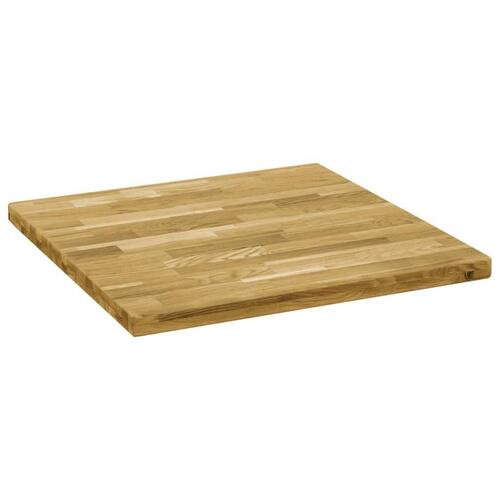 Bordplade massivt egetræ firkantet 44 mm 80 x 80 cm