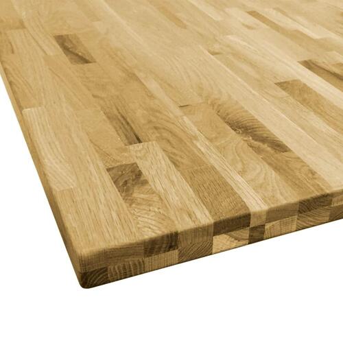 Bordplade massivt egetræ firkantet 44 mm 80 x 80 cm