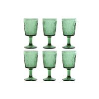 Sæt med glas Home ESPRIT Grøn Krystal 285 ml (6 enheder)