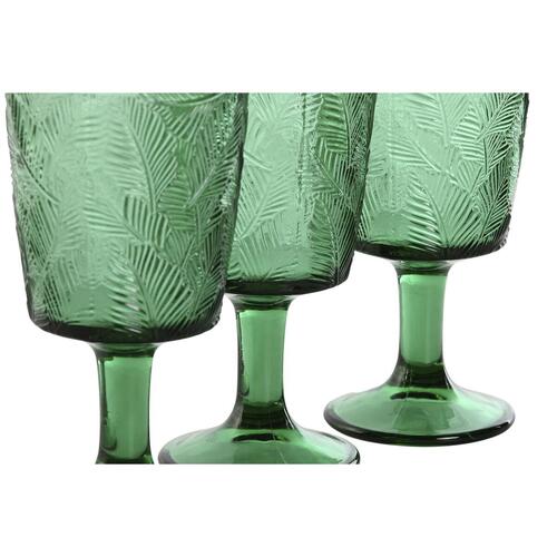 Sæt med glas Home ESPRIT Grøn Krystal 285 ml (6 enheder)