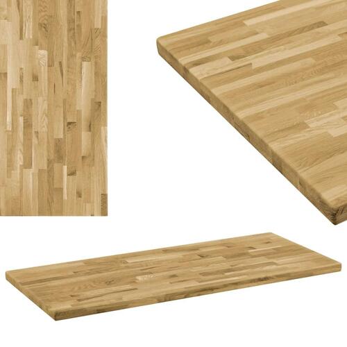 Bordplade i massivt egetræ rektangulært 44 mm 120 x 60 cm