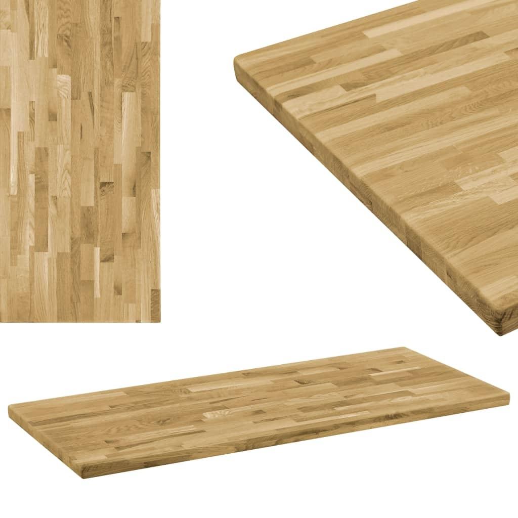 Bordplade i massivt egetræ rektangulært 44 mm 120 x 60 cm
