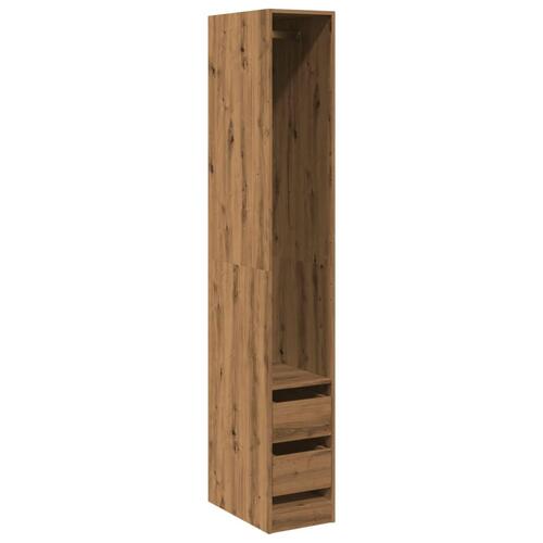 Klædeskab 30x50x200 cm konstrueret træ egetræsfarve