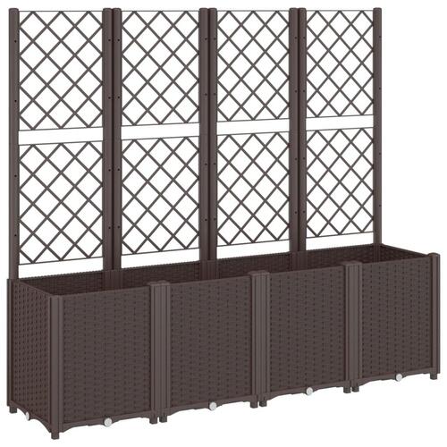 Plantekasse med espalier 160x40x140 cm PP brun