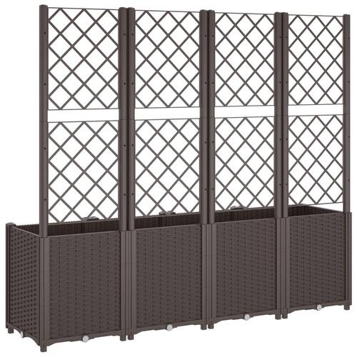 Plantekasse med espalier 160x40x140 cm PP brun