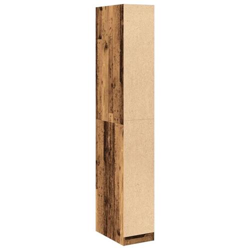 Klædeskab 30x50x200 cm konstrueret træ gammelt træ-look