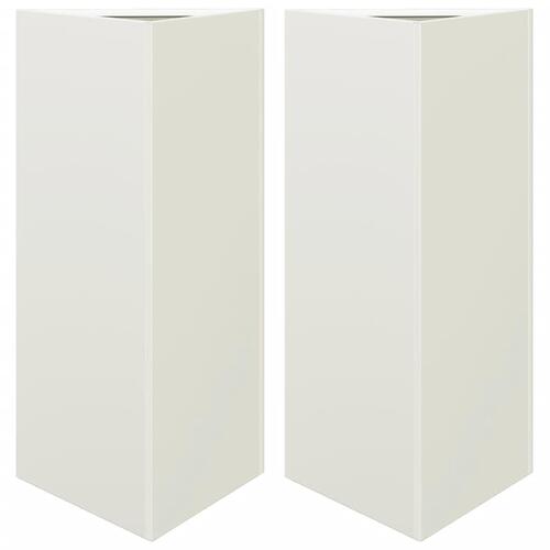 Plantekrukker 2 stk. 40x34,5x70 cm trekantet stål hvid