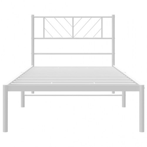 Sengeramme i metal med hovedgærde 75x190 cm - hvid