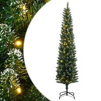 Kunstigt smalt juletræ med 300 LED-lys 180 cm