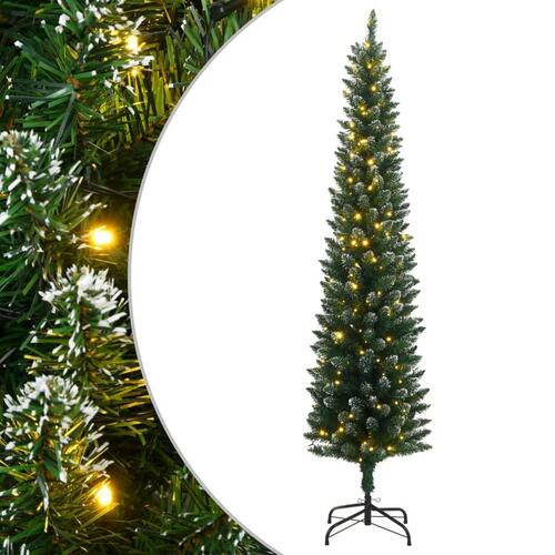 Kunstigt smalt juletræ med 300 LED-lys 180 cm