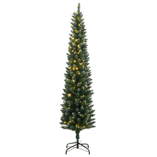 Kunstigt smalt juletræ med 300 LED-lys 180 cm