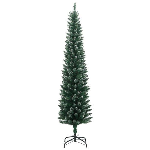 Kunstigt smalt juletræ med 300 LED-lys 180 cm