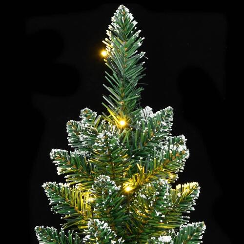 Kunstigt smalt juletræ med 300 LED-lys 180 cm