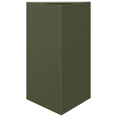 Plantekrukke 50x43x75 cm trekantet stål olivengrøn