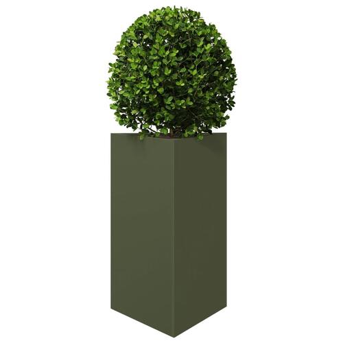 Plantekrukke 50x43x75 cm trekantet stål olivengrøn
