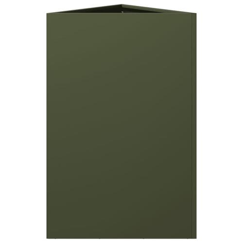 Plantekrukke 50x43x75 cm trekantet stål olivengrøn
