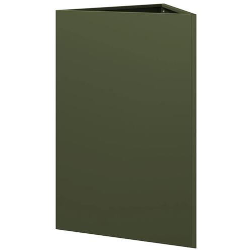 Plantekrukke 50x43x75 cm trekantet stål olivengrøn
