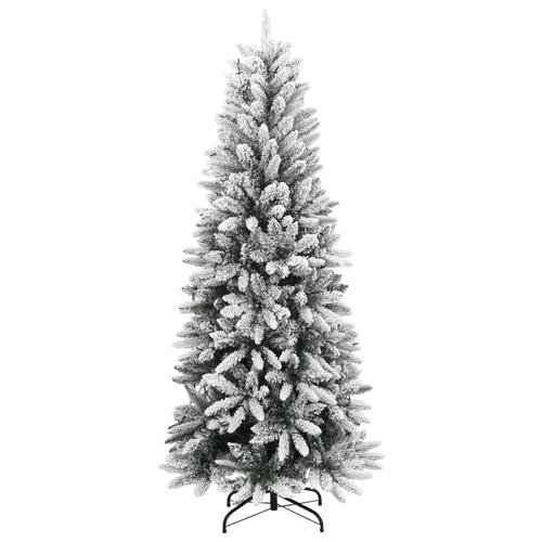Kunstigt juletræ med sne og 150 LED'er 120 cm