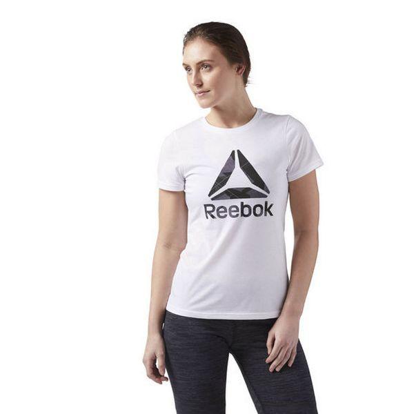 Kortærmet T-shirt til Kvinder Reebok Wor CS Graphic Tee Hvid XS