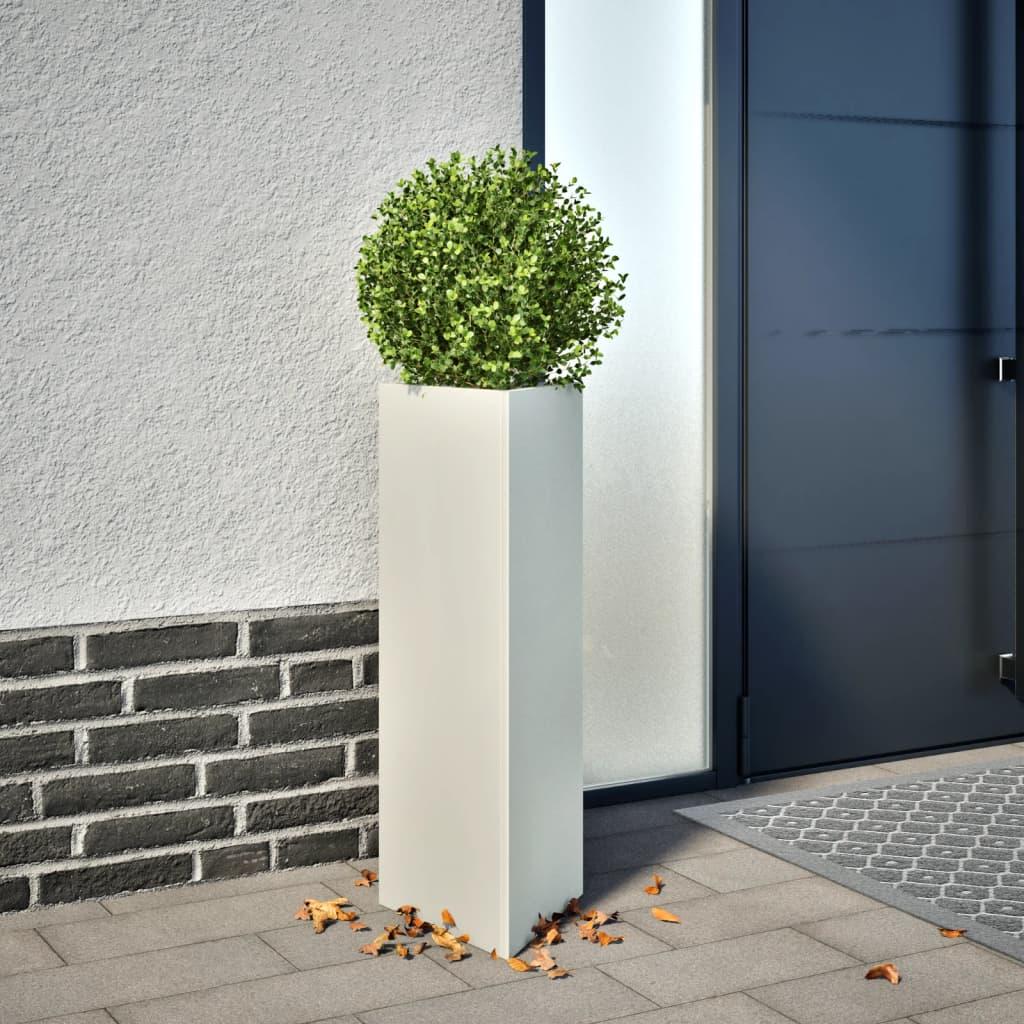 Plantekrukker 2 stk. 30x26x75 cm trekantet stål hvid billede