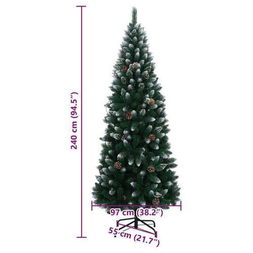 Kunstigt juletræ med 300 LED-lys 240 cm