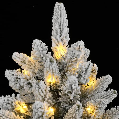 Kunstigt juletræ med 300 LED'er og sne 180 cm