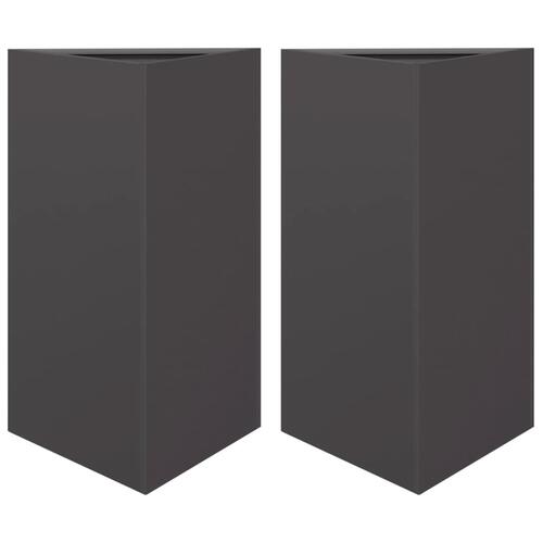 Plantekrukker 2 stk. 50x43x75 cm trekantet stål sort