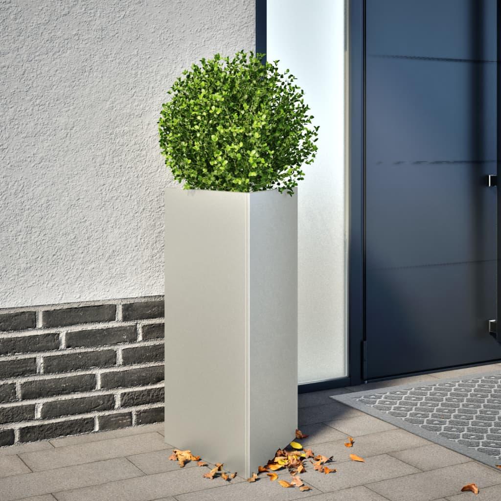 Plantekasser 2 stk. 40x40x75 cm trekantet rustfrit stål