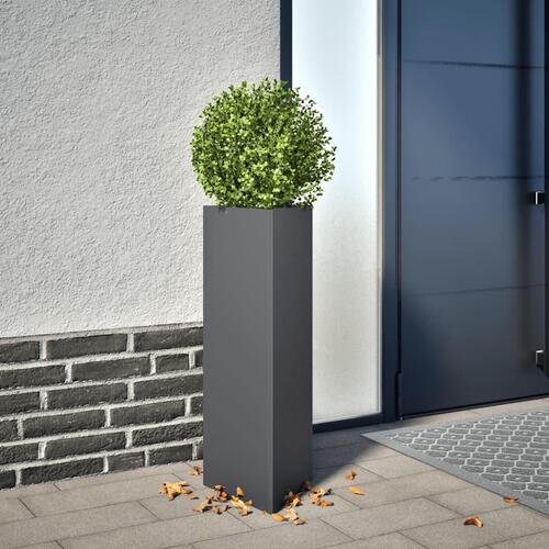 Plantekrukke 30x26x75 cm trekantet stål antracitgrå