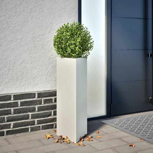 Plantekrukke 30x26x75 cm trekantet stål hvid