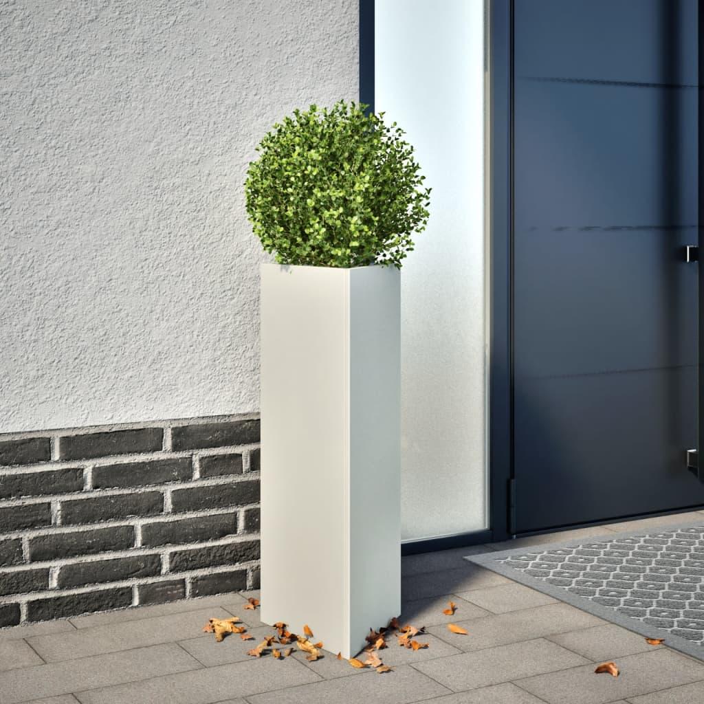 Plantekrukke 30x26x75 cm trekantet stål hvid