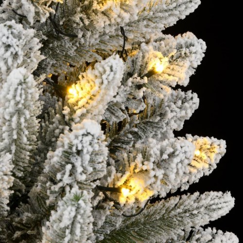 Kunstigt juletræ med sne og 150 LED'er - 150 cm