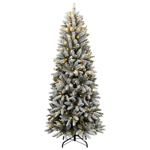 Kunstigt juletræ med 300 LED'er og sne 210 cm