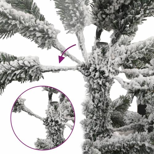 Kunstigt juletræ med 300 LED'er og sne 210 cm