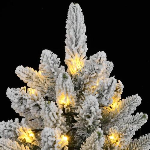 Kunstigt juletræ med 300 LED'er og sne 210 cm