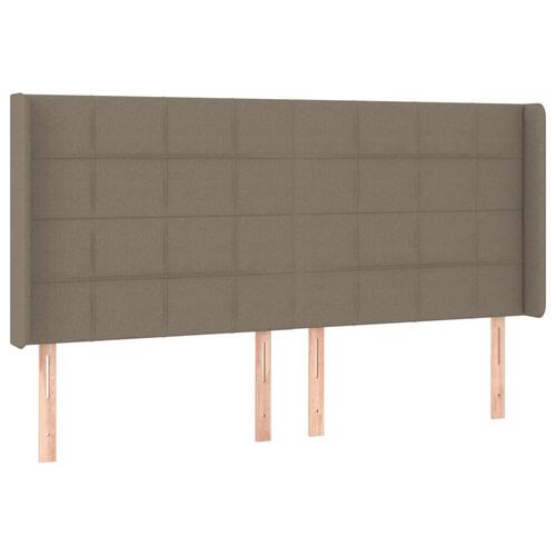 Sengegavl med kanter 163x16x118/128 cm stof gråbrun