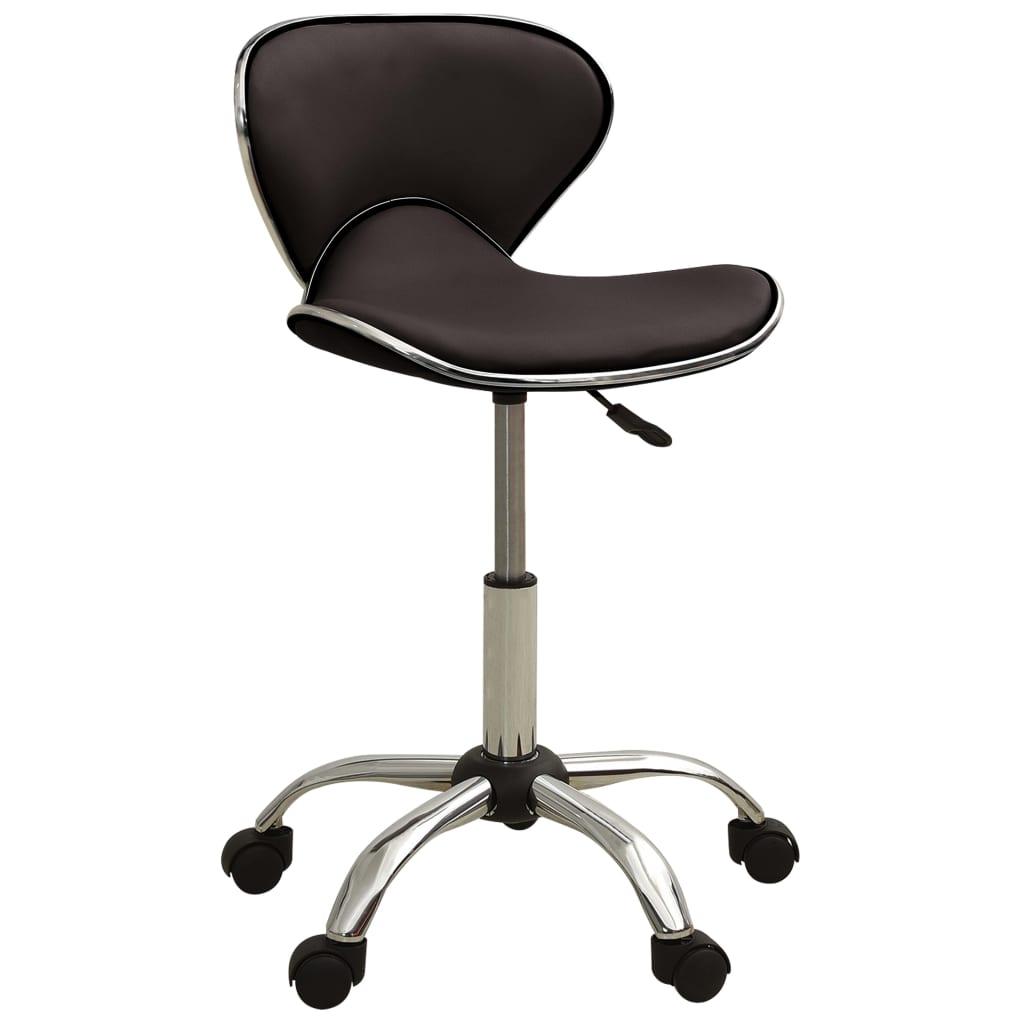 323676 Salon Spa Stool Brown Faux Leather