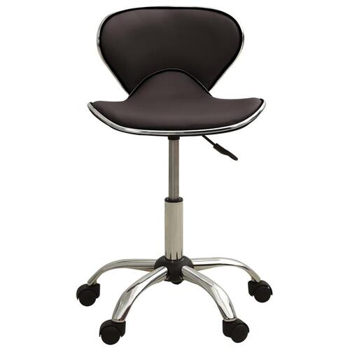 323676 Salon Spa Stool Brown Faux Leather