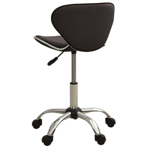 323676 Salon Spa Stool Brown Faux Leather