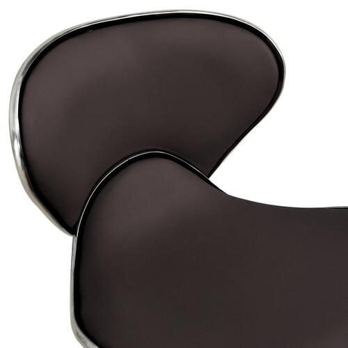 323676 Salon Spa Stool Brown Faux Leather