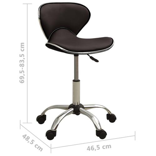 323676 Salon Spa Stool Brown Faux Leather