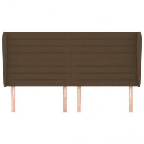 Sengegavl med kanter 203 x 23 x 118/128 cm stof - mørkebrun