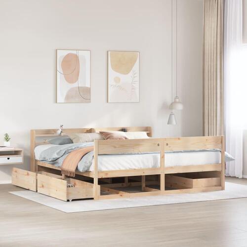 Sengeramme uden madras 180x200 cm massivt fyrretræ