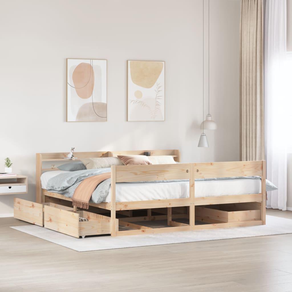 Sengeramme uden madras 180x200 cm massivt fyrretræ