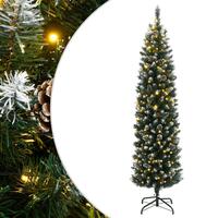 Kunstigt smalt juletræ med 300 LED-lys 210 cm
