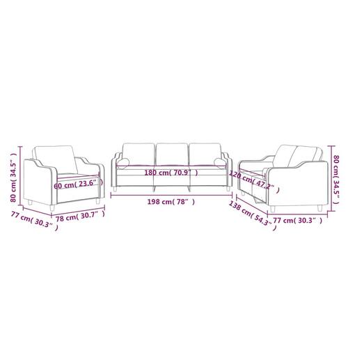3 personers sofa med puder stof gråbrun