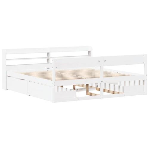 Sengeramme uden madras 180x200 cm massivt fyrretræ hvid